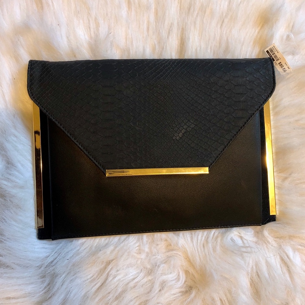 Black & Gold Envelope Clutch (NWT)